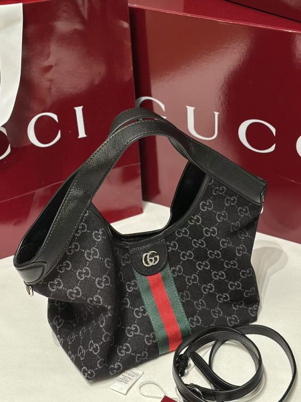GG Giglio Small Tote In Black Denim Bag