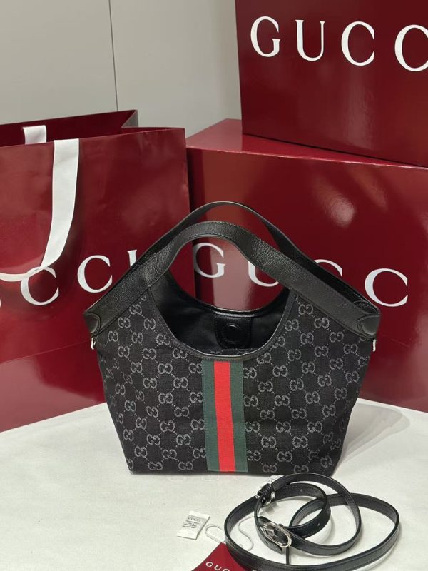 GG Giglio Small Tote In Black Denim Bag