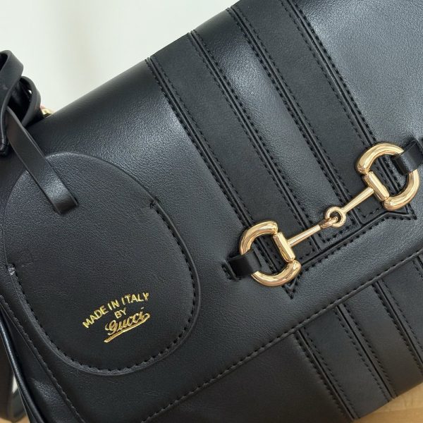 GG Paparazzo Top Handle Bag in Black Leather 875018 BC