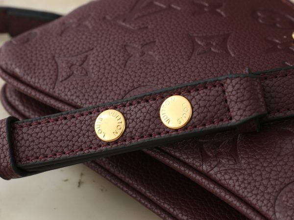 LV Liv Pochette Monogram Empreinte Burgundy Bag M27719-M83008 BC
