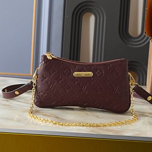 LV Liv Pochette Monogram Empreinte Burgundy Bag M27719-M83008 BC
