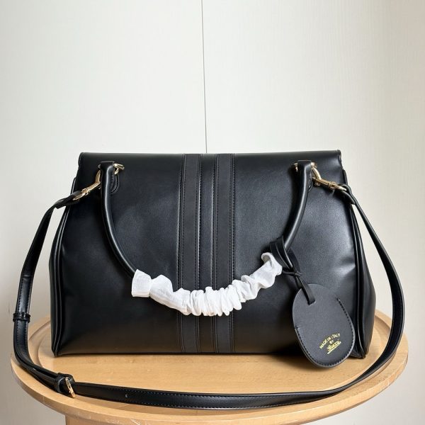 GG Paparazzo Top Handle Bag in Black Leather 875018 BC