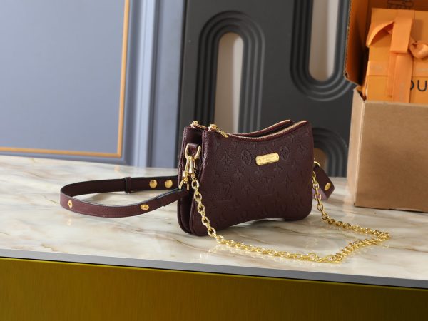 LV Liv Pochette Monogram Empreinte Burgundy Bag M27719-M83008 BC