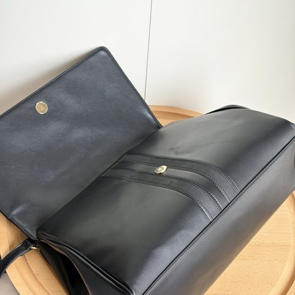 GG Paparazzo Top Handle Bag in Black Leather 875018 BC