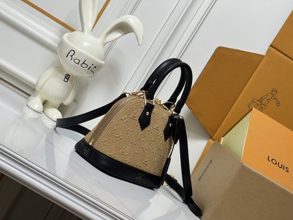 LV Alma BB Monogram Suede Apricot Bag M53152-M10336 BC