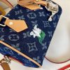 LV Speedy 18 Bandoulière Monogram Flowers Denim Bag M27557 BC