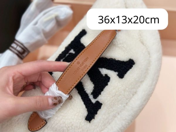 LV Giant Monogram Shearling Bumbag White C2301050