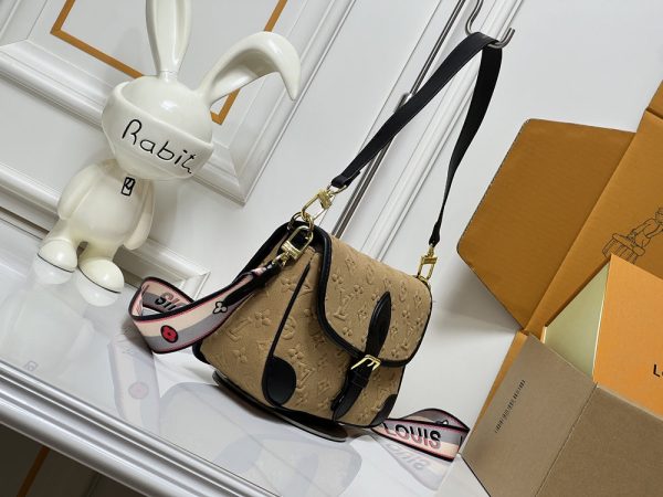 LV Diane Monogram Suede Apricot Bag M45985 BC