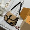 LV Diane Monogram Suede Apricot Bag M45985 BC