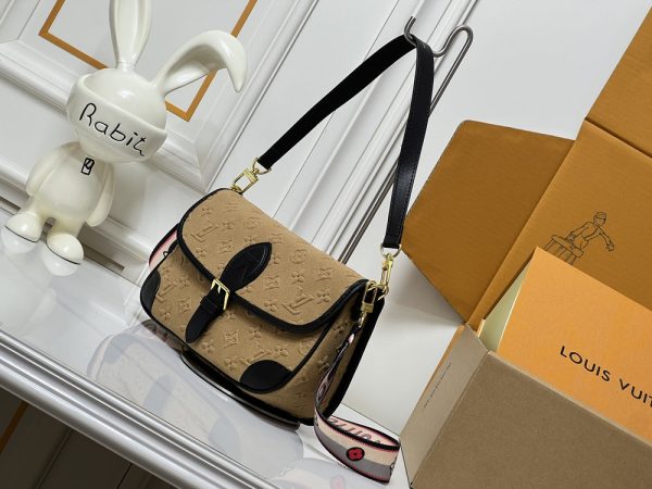 LV Diane Monogram Suede Apricot Bag M45985 BC