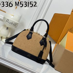 LV Alma BB Monogram Suede Apricot Bag M53152-M10336 BC