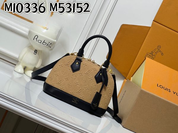 LV Alma BB Monogram Suede Apricot Bag M53152-M10336 BC