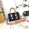 LV Speedy 18 Bandoulière Monogram Flowers Denim Bag M27557 BC