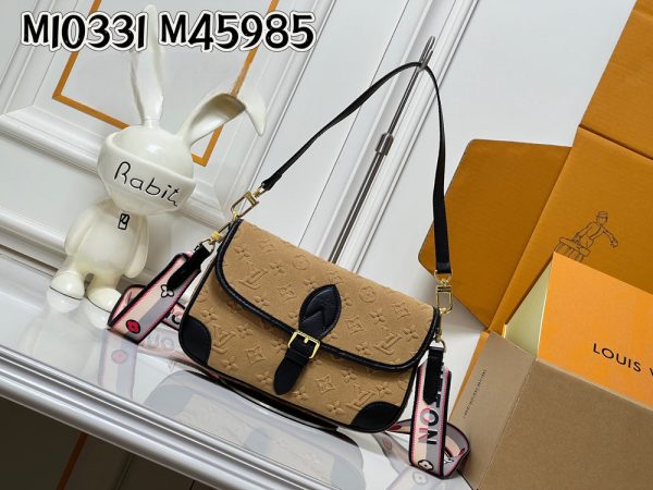 LV Diane Monogram Suede Apricot Bag M45985 BC