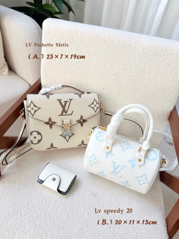 LV Set Pochette Metis Speedy 20 Cream White C2301450