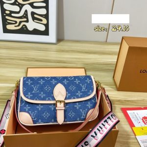 LV Monogram Denim Flap Shoulder Bag C2301250 LV Monogram Denim Flap Shoulder Bag C2301250
