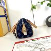 LV Speedy 18 Bandoulière Monogram Flowers Denim Bag M27557 BC