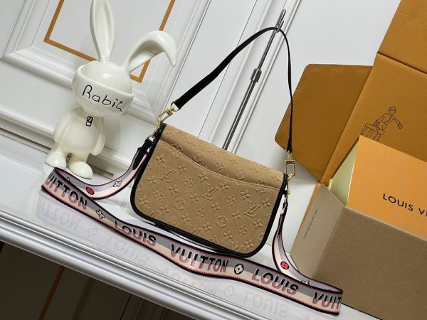 LV Diane Monogram Suede Apricot Bag M45985 BC