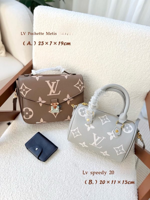 LV Set Pochette Metis Speedy 20 Taupe Grey C2301450