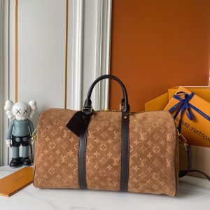 LV Keepall Bandoulière 45 Monogram Suede Bag M29677 BC
