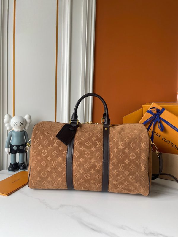 LV Keepall Bandoulière 45 Monogram Suede Bag M29677 BC LV Keepall Bandoulière 45 Monogram Suede Bag M29677 BC