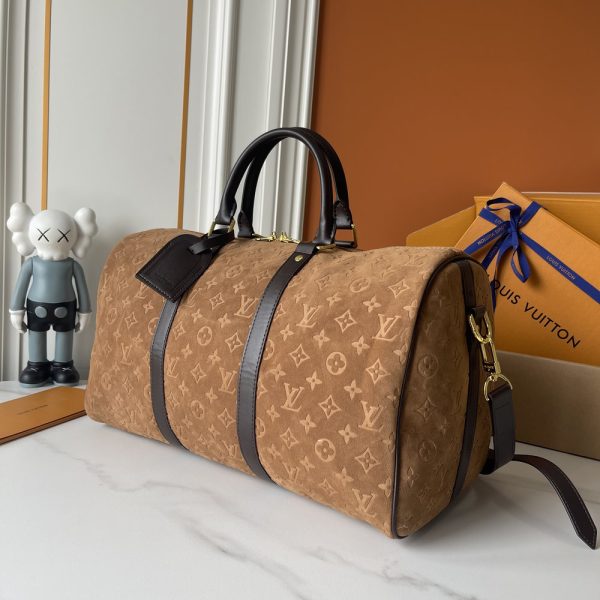 LV Keepall Bandoulière 45 Monogram Suede Bag M29677 BC LV Keepall Bandoulière 45 Monogram Suede Bag M29677 BC